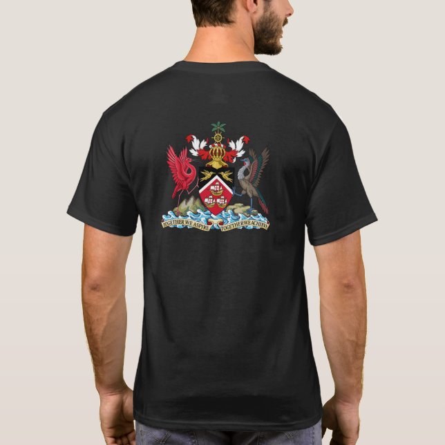Camiseta Trinidad y bandera y escudo de armas de Trinidad y (Reverso)