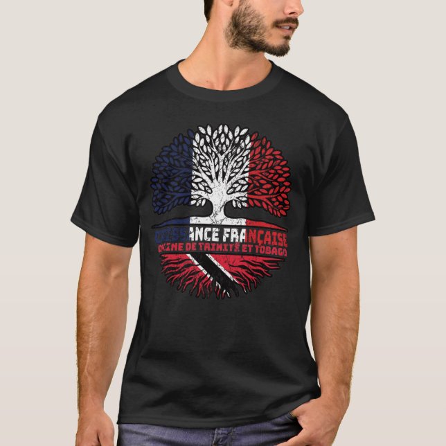 Camiseta Trinidad y Tobago: Árbol francés de origen bandera (Anverso)