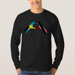 Camiseta Trinidad y Tobago Bahamas Bandera Corazón Mezcla H