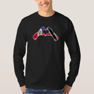 Camiseta Trinidad y Tobago Haití Bandera Mezcla Corazón Pat