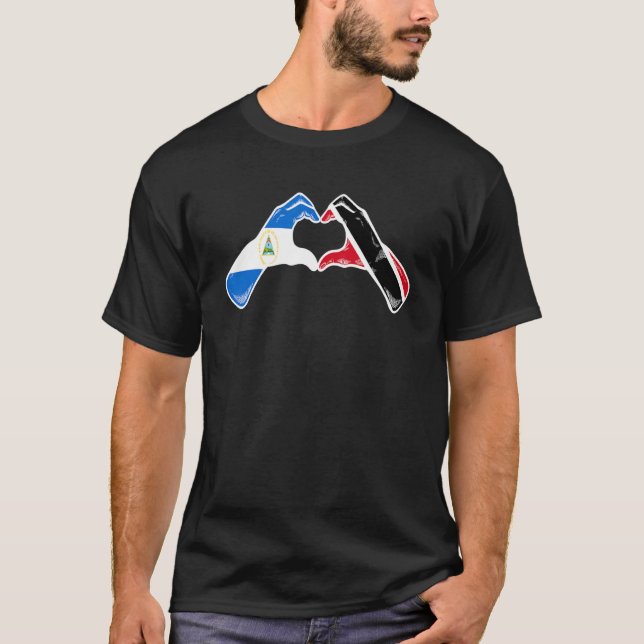 Camiseta Trinidad Y Tobago Nicaragua Mezcla Corazón de Band (Anverso)