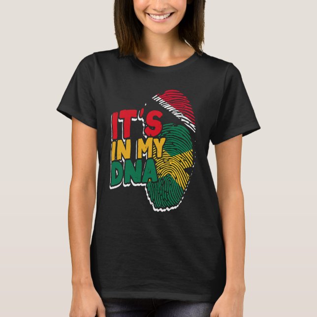 Camiseta Trinidadian Jamaican Mix DNA Flag  Caribbean Islan (Anverso)