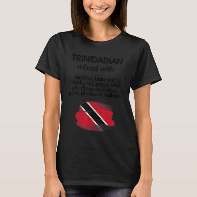 Camiseta Trinitense mezclado con comida trinitense Orgullos (Anverso)