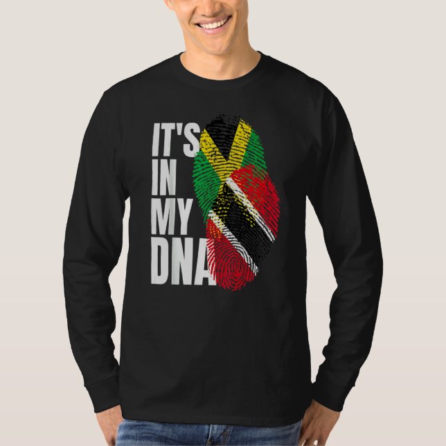 Camiseta Trinitense Plus Jamaican Mezcla de Bandera de ADN  (Anverso)