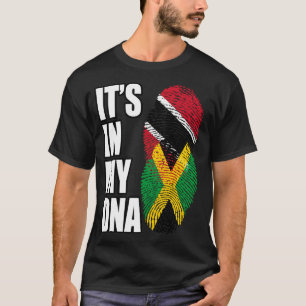 Camiseta Trinitense Plus Jamaican Mezcla de Bandera de ADN