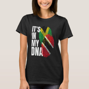 Camiseta Trinitense Plus Jamaican Mezcla de Bandera de ADN 