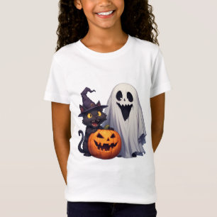 Camiseta Trío Clásico de Fantasma Gato Calabaza de Hallowee
