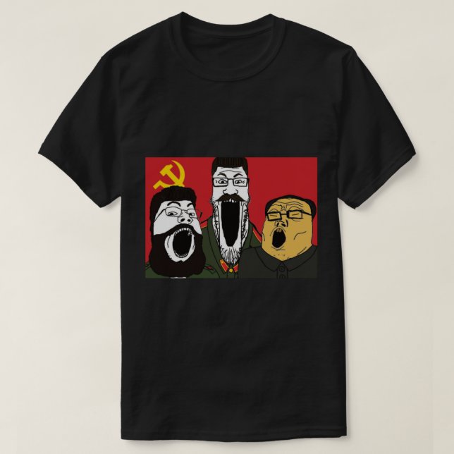 Camiseta trío comunista de soyjak (Diseño del anverso)