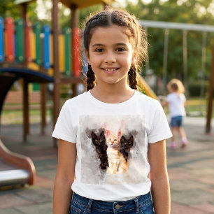 Camiseta Trío de acuarelas de adorables gatitos negros y na