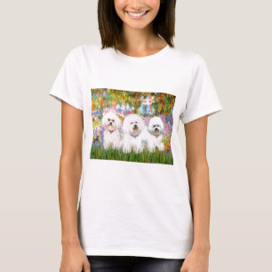 Camiseta Trío de Bichon Frise - Jardín (VG)