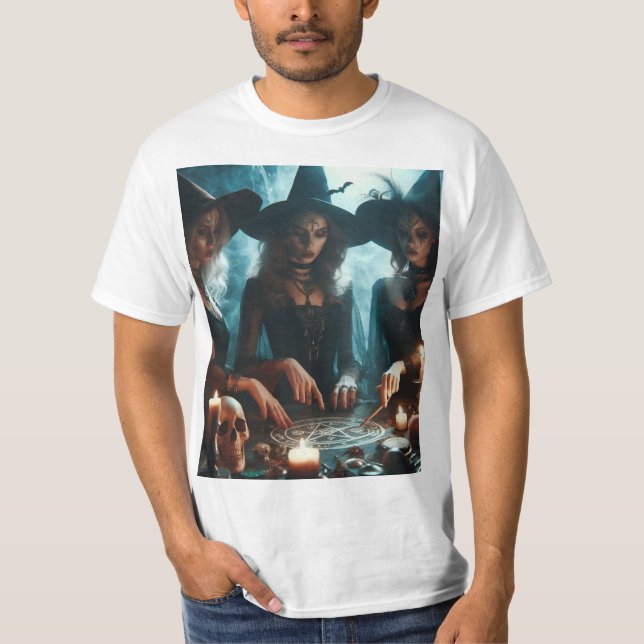 Camiseta Trío de brujas haciendo magia negra (Anverso)