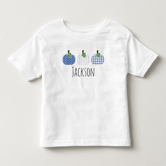 Camiseta Trio de Calabaza Azul para Niños Pequeños (Anverso)
