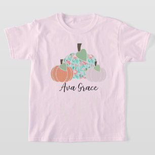 Camiseta Trío de calabaza floral de chicas personalizado