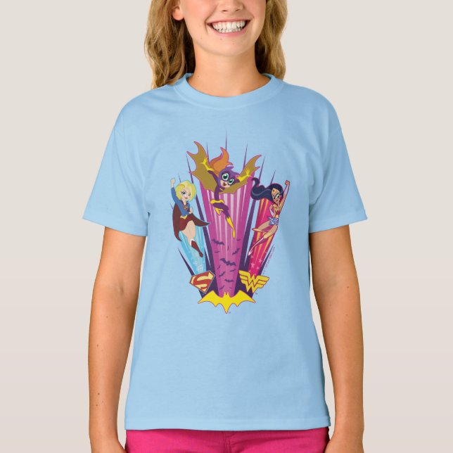 Camiseta Trío de Chicas Super Hero de DC (Anverso)