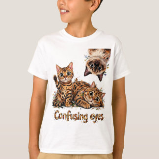 Camiseta Trío de felinos lindos gatos en flor kitten Gato d