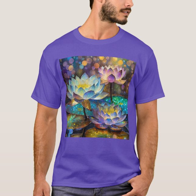 Camiseta Trío de flores de loto brillantes (Anverso)