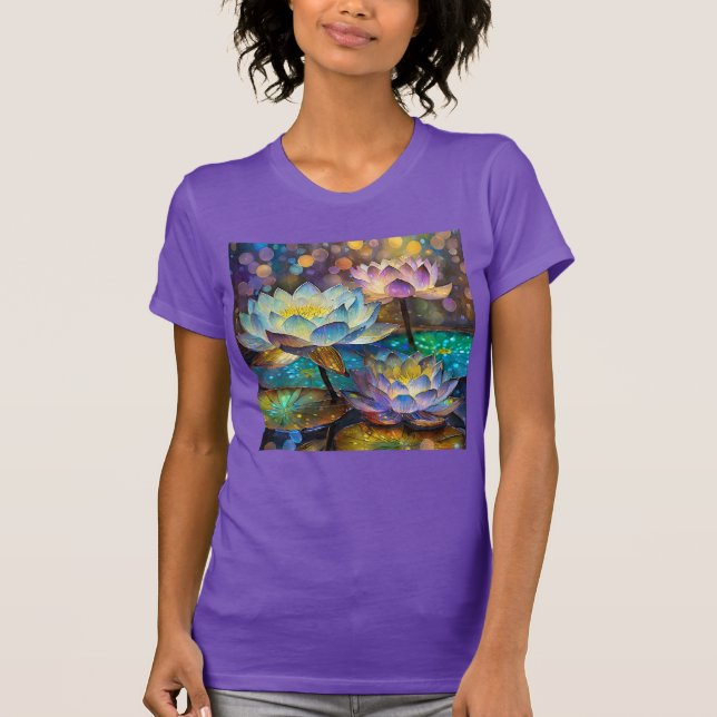 Camiseta Trío de flores de loto brillantes (Anverso)
