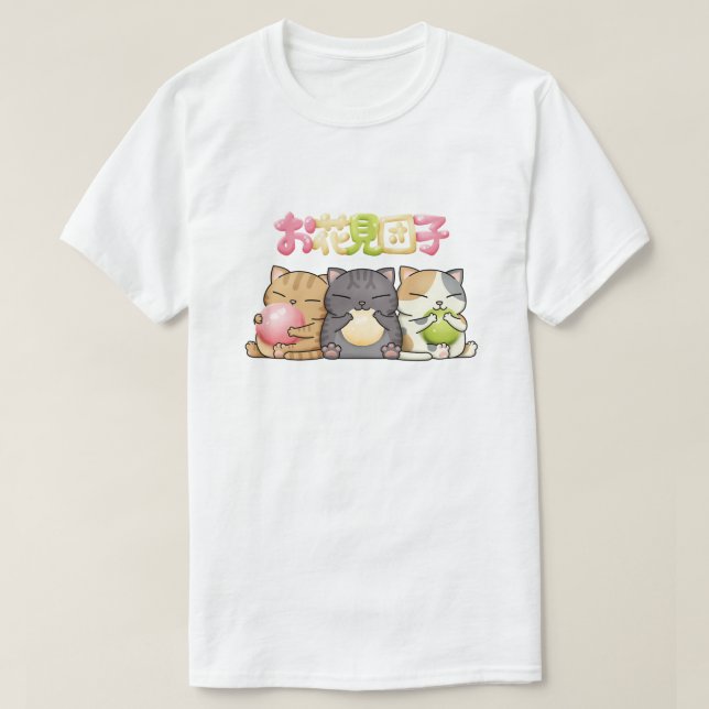 Camiseta Trio de gato Cute Hanami (Diseño del anverso)