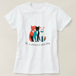 Camiseta Trio de Gatos que Combinan