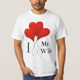 Camiseta Trío de globos de corazón rojo te amo a mi esposa