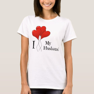 Camiseta Trío de globos de corazón rojo Te amo mi marido