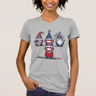 Camiseta Trío de gnomos patrióticos diseño vectorial vintag