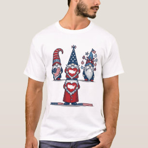 Camiseta Trío de gnomos patrióticos diseño vectorial vintag