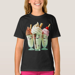 Camiseta Trío de helados Kawaii Personajes de postres lindo