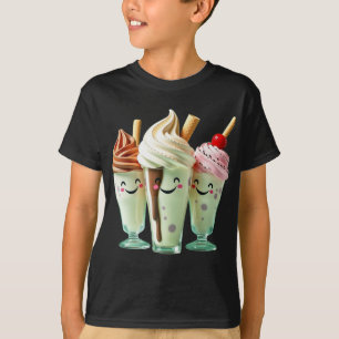 Camiseta Trío de helados Kawaii Personajes de postres lindo