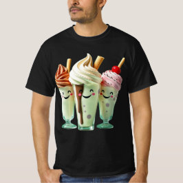 Camiseta Trío de helados Kawaii Personajes de postres lindo