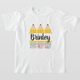 Camiseta Trío de lápiz floral personalizado