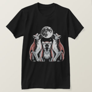 Camiseta Trío de lémures bajo la luz de la luna Gráfico 