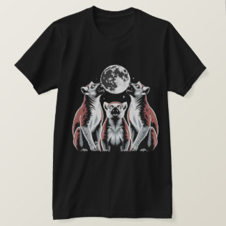 Camiseta Trío de lémures bajo la luz de la luna Gráfico 