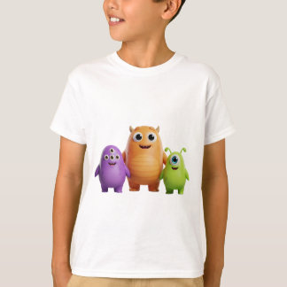 Camiseta Trío de Monstruos Amigables en 3D
