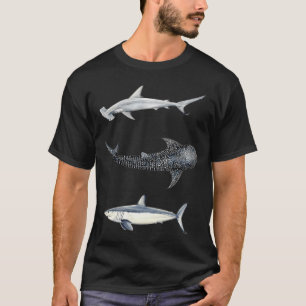Camiseta Trío de tiburones: tiburón martillo, tiburón balle