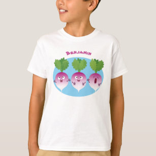 Camiseta Trío de verduras de nabo lindo personalizado