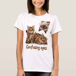 Camiseta Trío Felino de Gatos en Flor, Gato Lindo, Gato Div