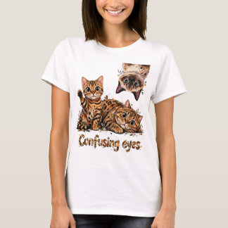 Camiseta Trío Felino de Gatos en Flor, Gato Lindo, Gato Div
