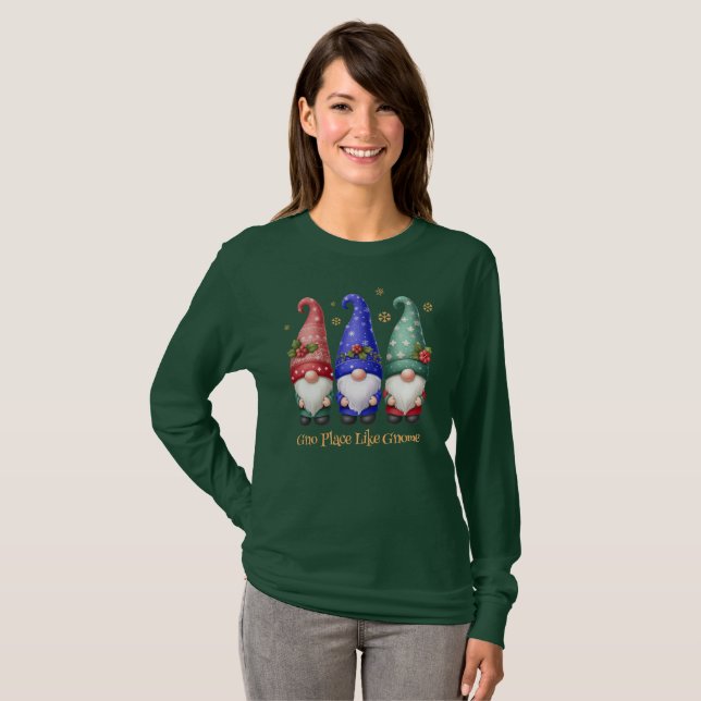 Camiseta Trío festivo de Navidades con copos de nieve (Anverso completo)