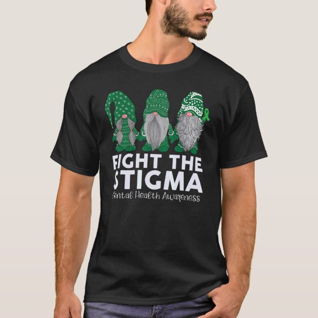 Camiseta Trio Gnome Combate El Estigma En Materia De Salud  (Anverso)