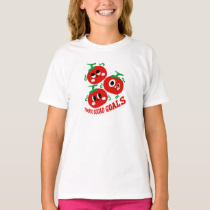 Camiseta Trío juguetón de caras de tomate kawaii dibujadas