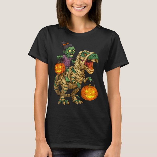 Camiseta Trípica de niños de Halloween de la Chica zombiana (Anverso)