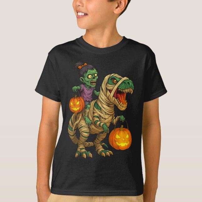 Camiseta Trípica de niños de Halloween de la Chica zombiana (Anverso)