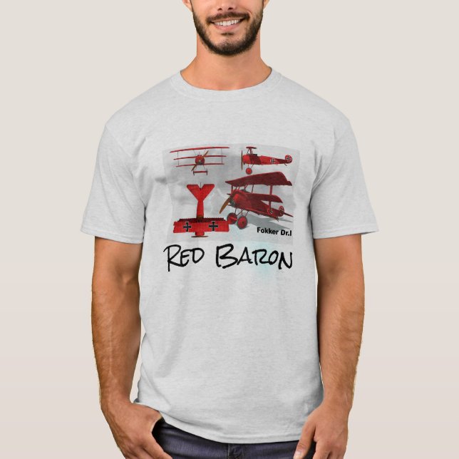 Camiseta Triplano de Fokker de barón rojo (Anverso)