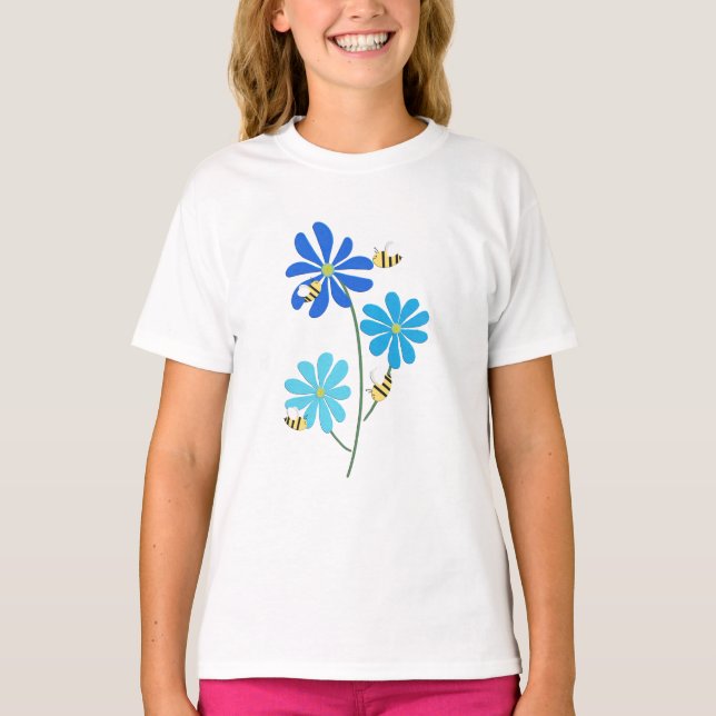 Camiseta Triple Blue Flowers T-Shirt (Anverso)