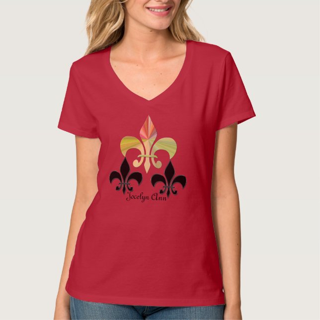 Camiseta Triple Fleur-de-Lis (personalizado) (Anverso)