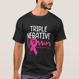 Camiseta Triple Guerrero Negativo Cáncer de Mama Cinta Rosa
