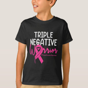 Camiseta Triple Guerrero Negativo Cáncer de Mama Cinta Rosa