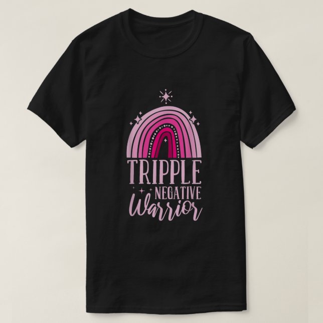 Camiseta Triple Guerrero Negativo Conciencia sobre el Cánce (Diseño del anverso)