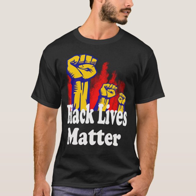 Camiseta Triple puño Las vidas negras importan BLM (Anverso)